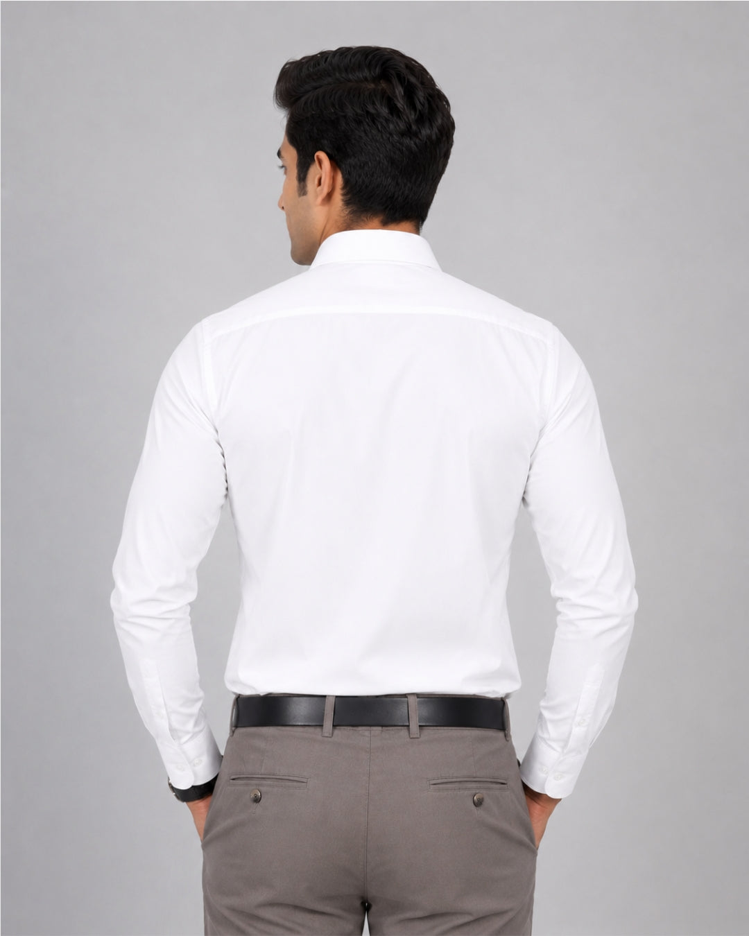 Cambridge Men's Oxford Formal Shirt – Plain White Cotton Blend
