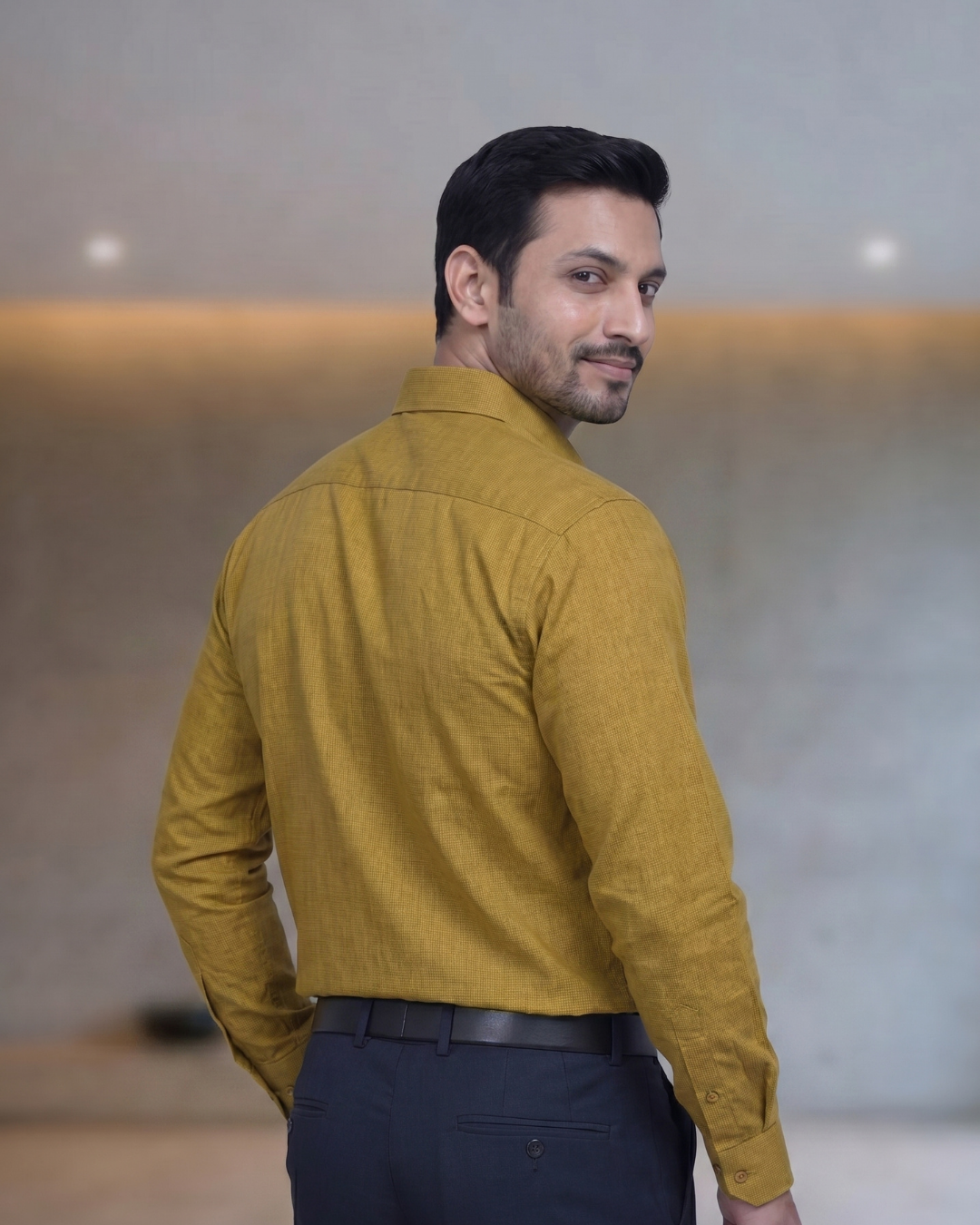 Mens Mustard-4 Casio 24 Full Sleeves Shirt