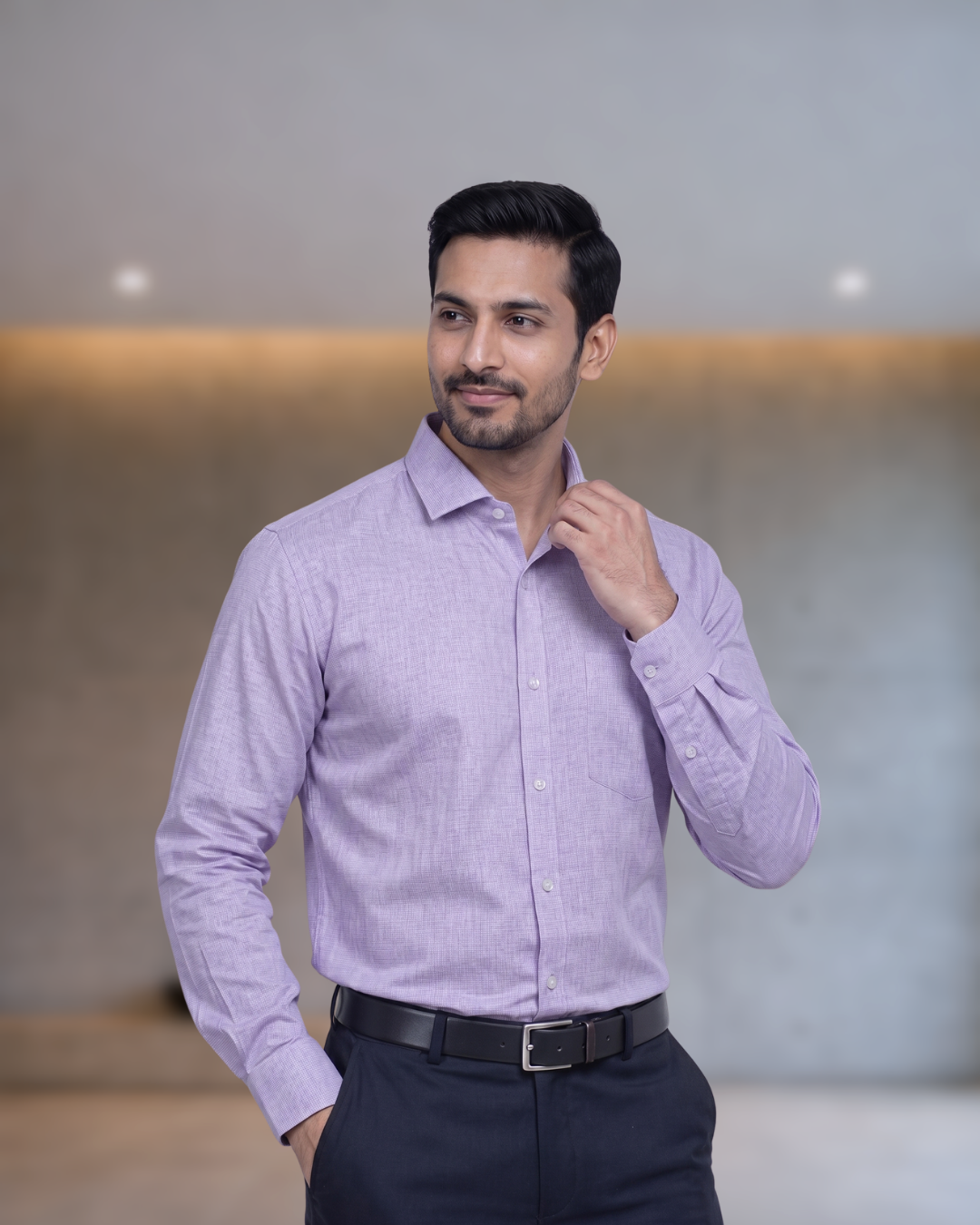 Mens Purple-6 Cherry 24 Full Sleeves Shirt