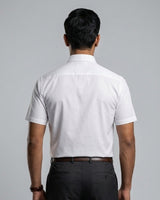 Foursquare White Signature Half Sleeve Cotton Shirt