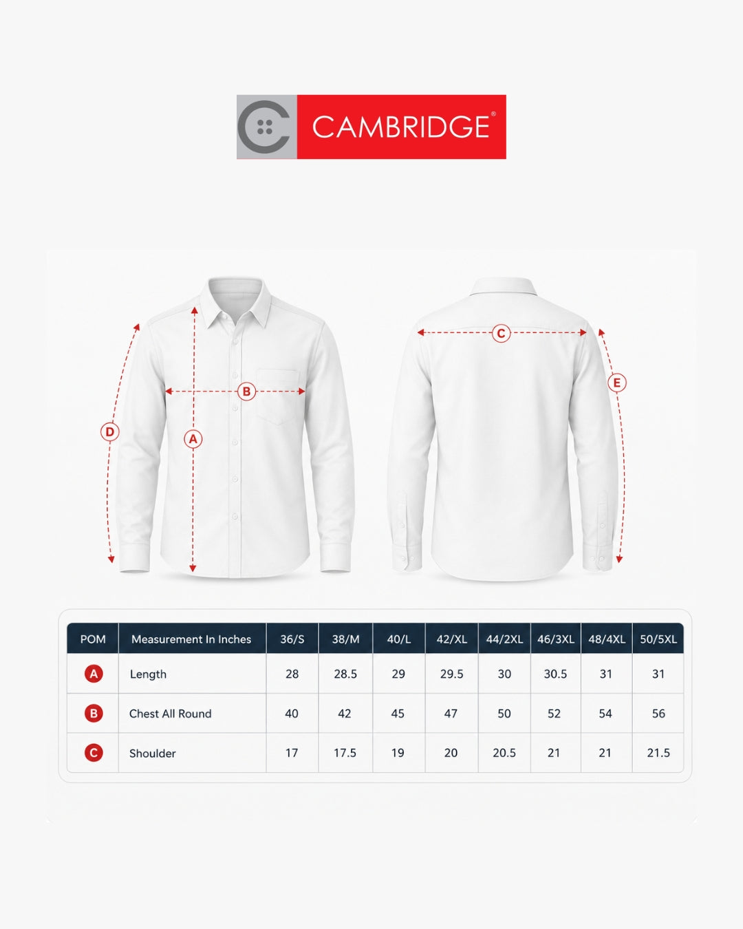 Cambridge Men's Oxford Formal Shirt – Plain Blue Cotton Blend