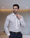 Mens White Figo 220 Full Sleeves Shirt