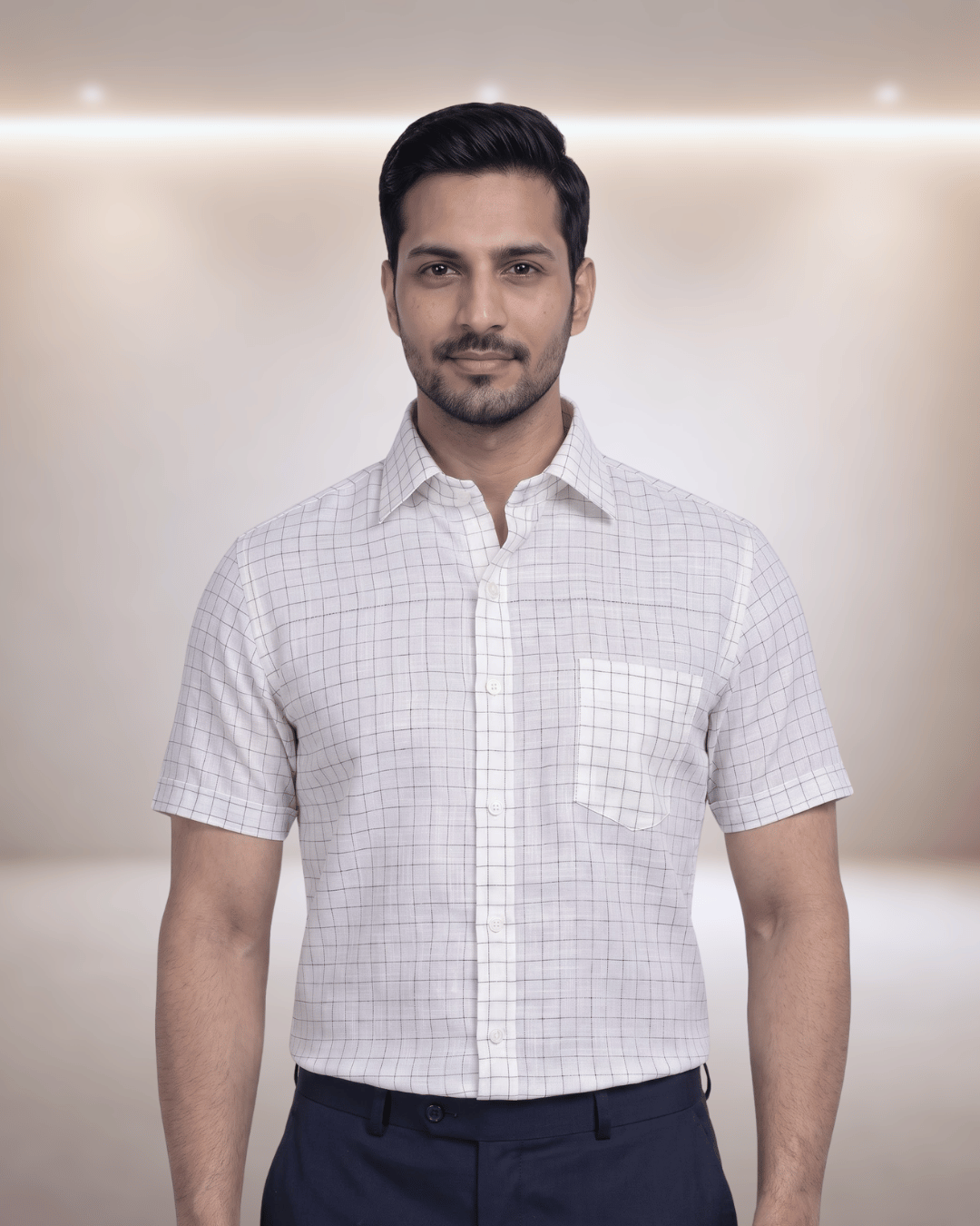 Figo Fg4A White Mens Half Sleeves Shirt