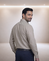 Mens Light Brown Figo Pn4D Full Sleeves Shirt