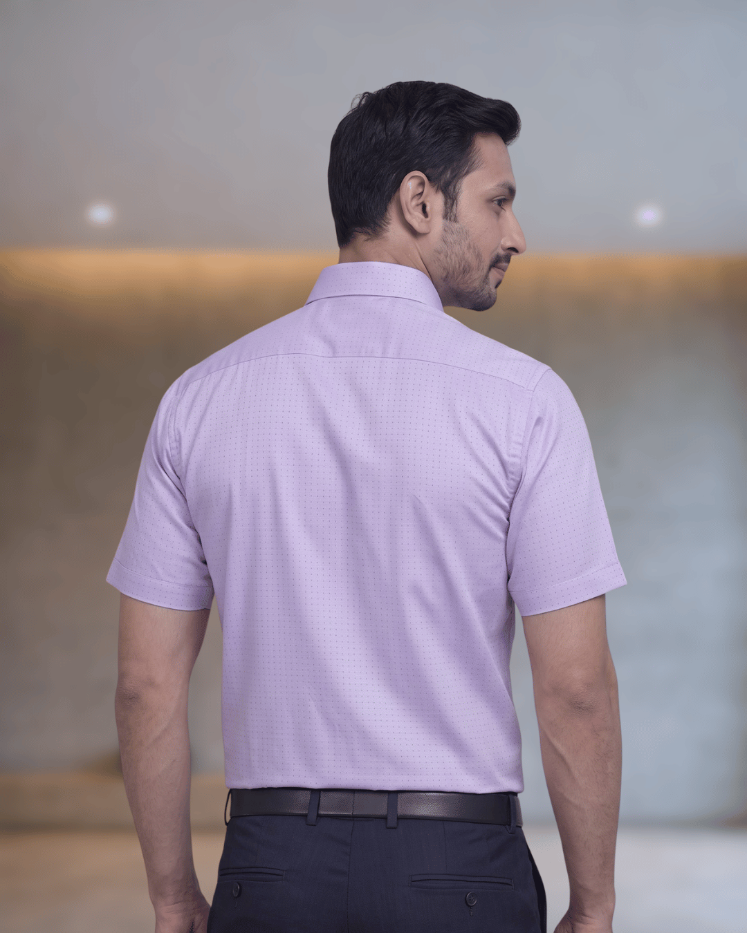 Golden 25 Purple Mens Half Sleeves Shirt
