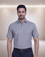 Gold Linen 65059A Grey Mens Half Sleeves Shirt