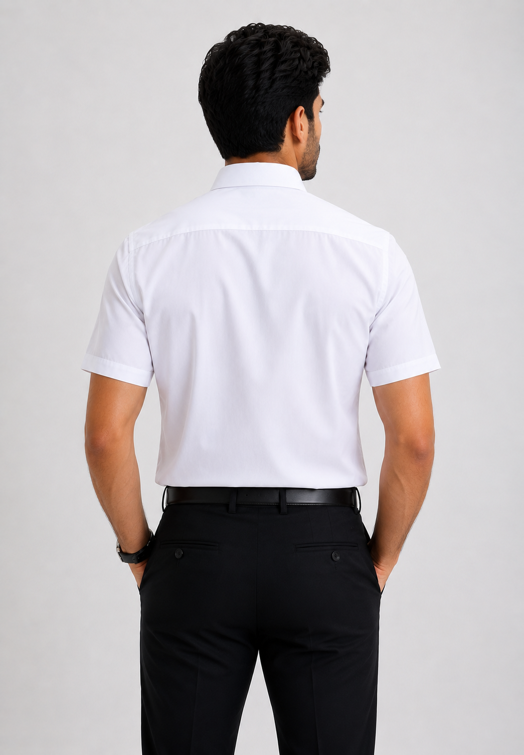 Foursquare White Signature Half Sleeve Cotton Shirt