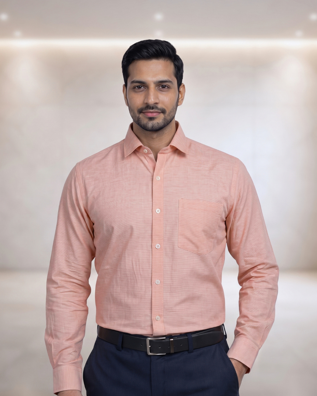 Mens Orange-2 Limca 1242 Full Sleeves Shirt
