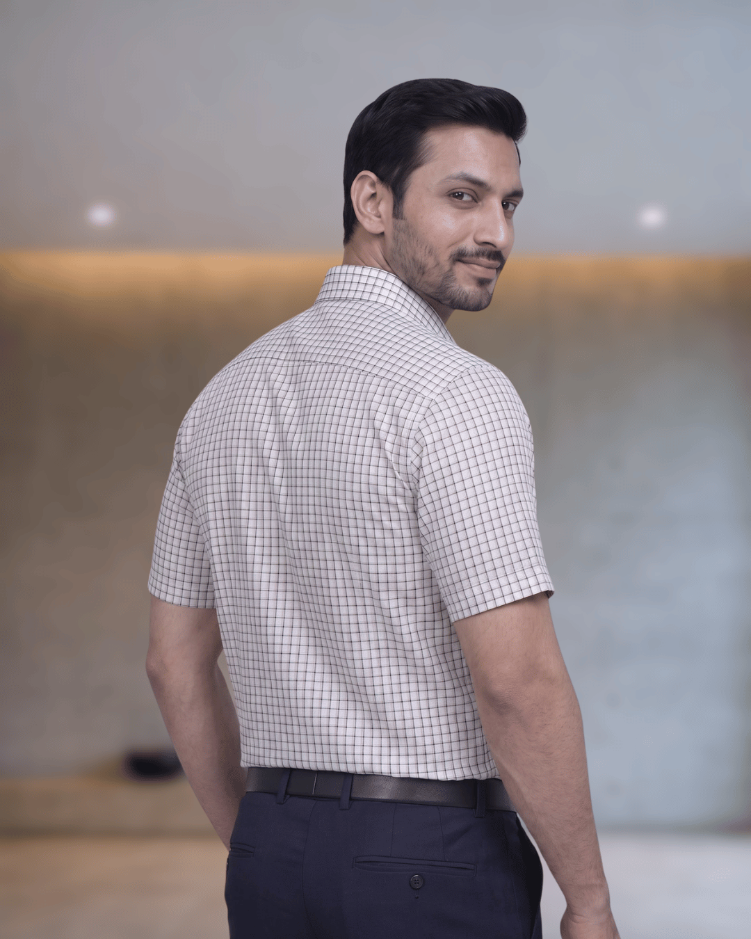 Mf 50007 A Black Mens Half Sleeves Shirt