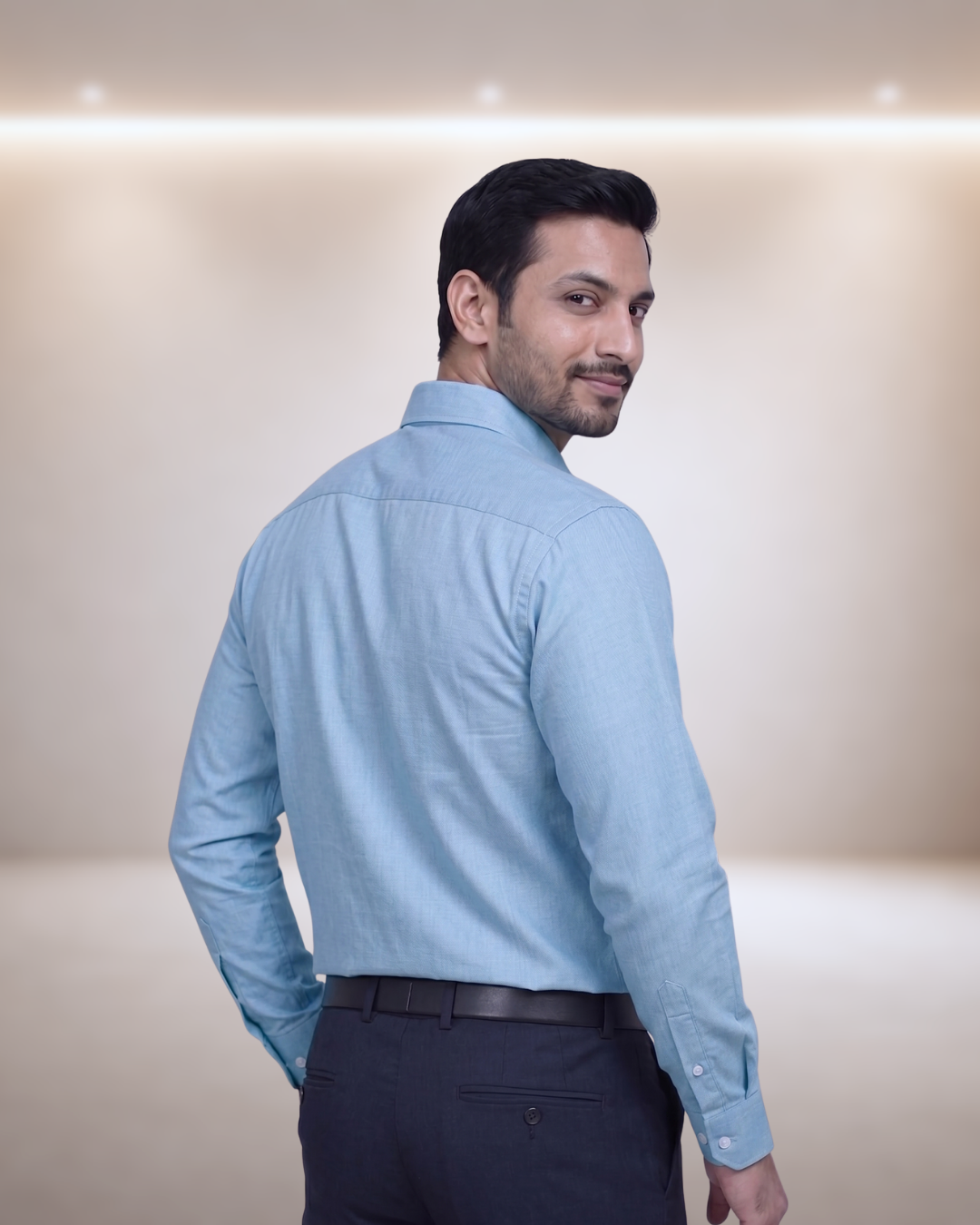 Mens Blue Olympic Full Sleeves Shirt