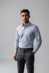 Mens Navy Blue-A Orian 25751 Full Sleeves Shirt