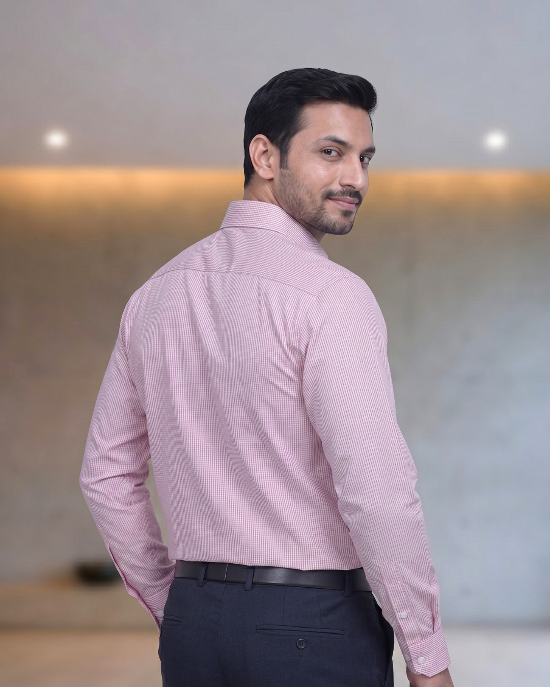 Mens Pink-15 Orian 3002B Full Sleeves Shirt