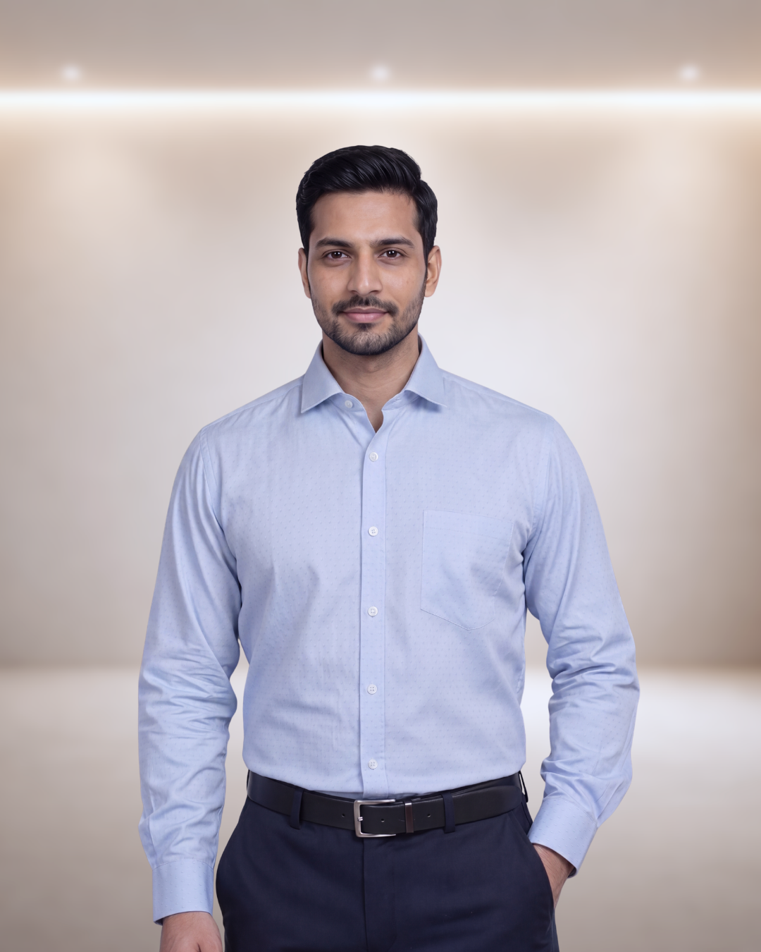 Mens Sky Blue Orian 3056 D Full Sleeves Shirt