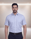 Orian 3056 D Sky Blue Mens Half Sleeves Shirt