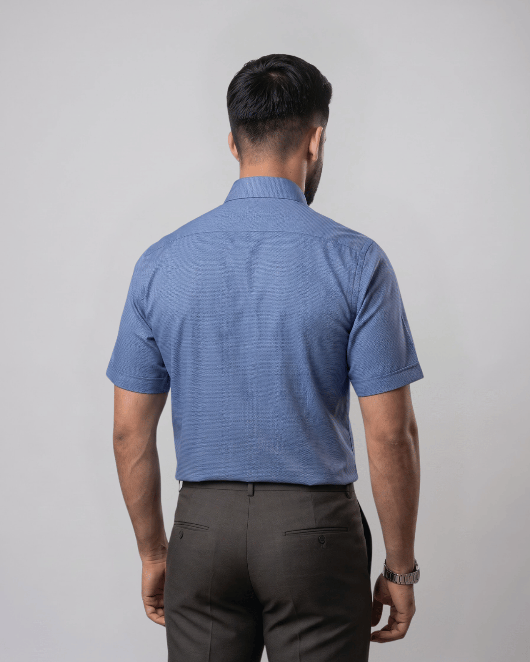 Paris Cotton 22 Blue Mens Half Sleeves Shirt
