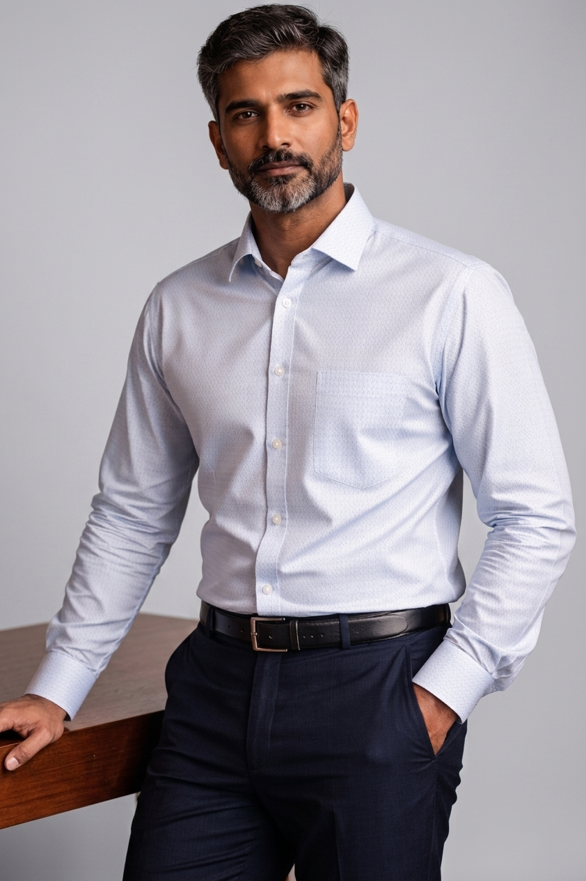 Mens Blue Rg 2025B Full Sleeves Shirt