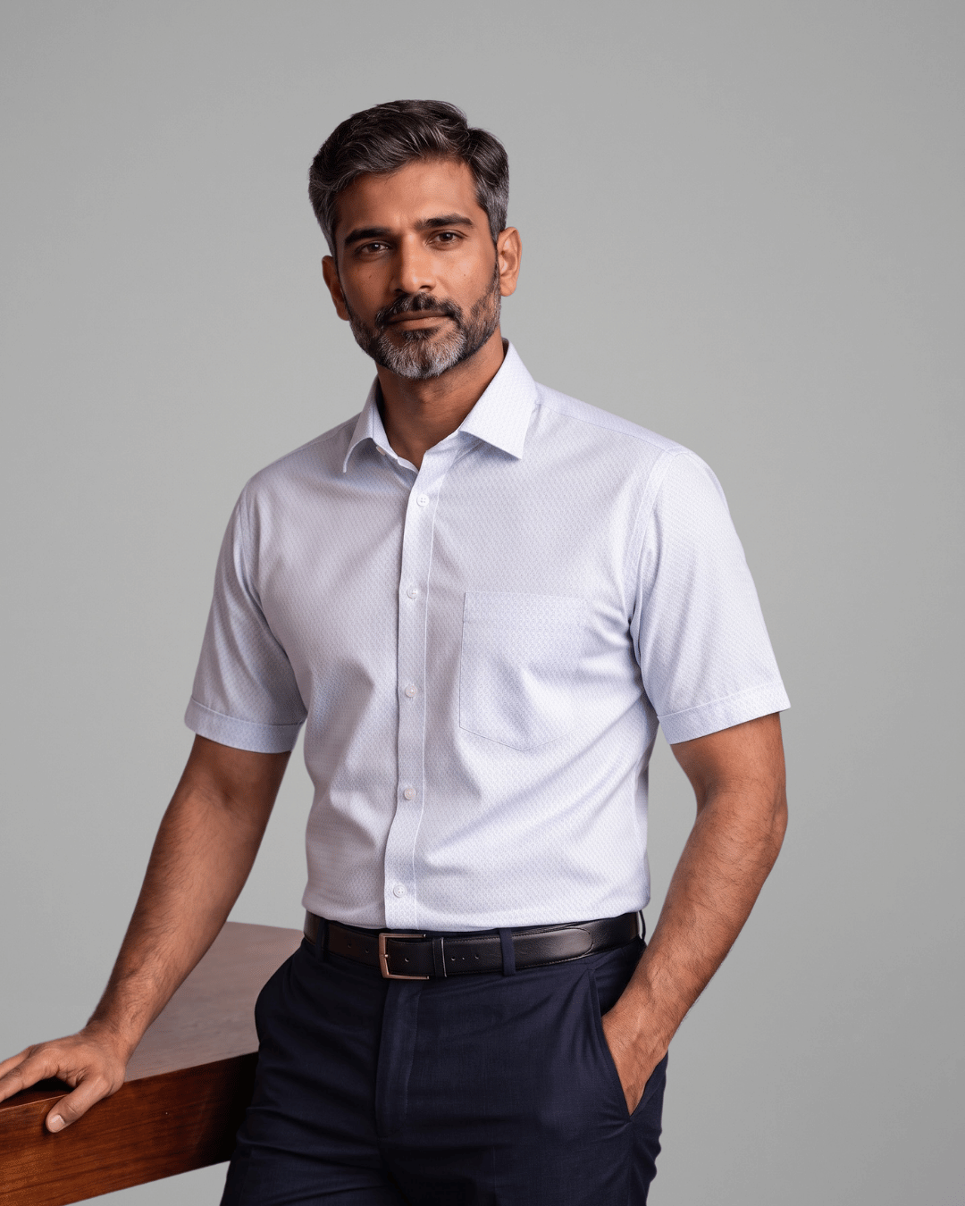 Rg 2025B Blue Mens Half Sleeves Shirt
