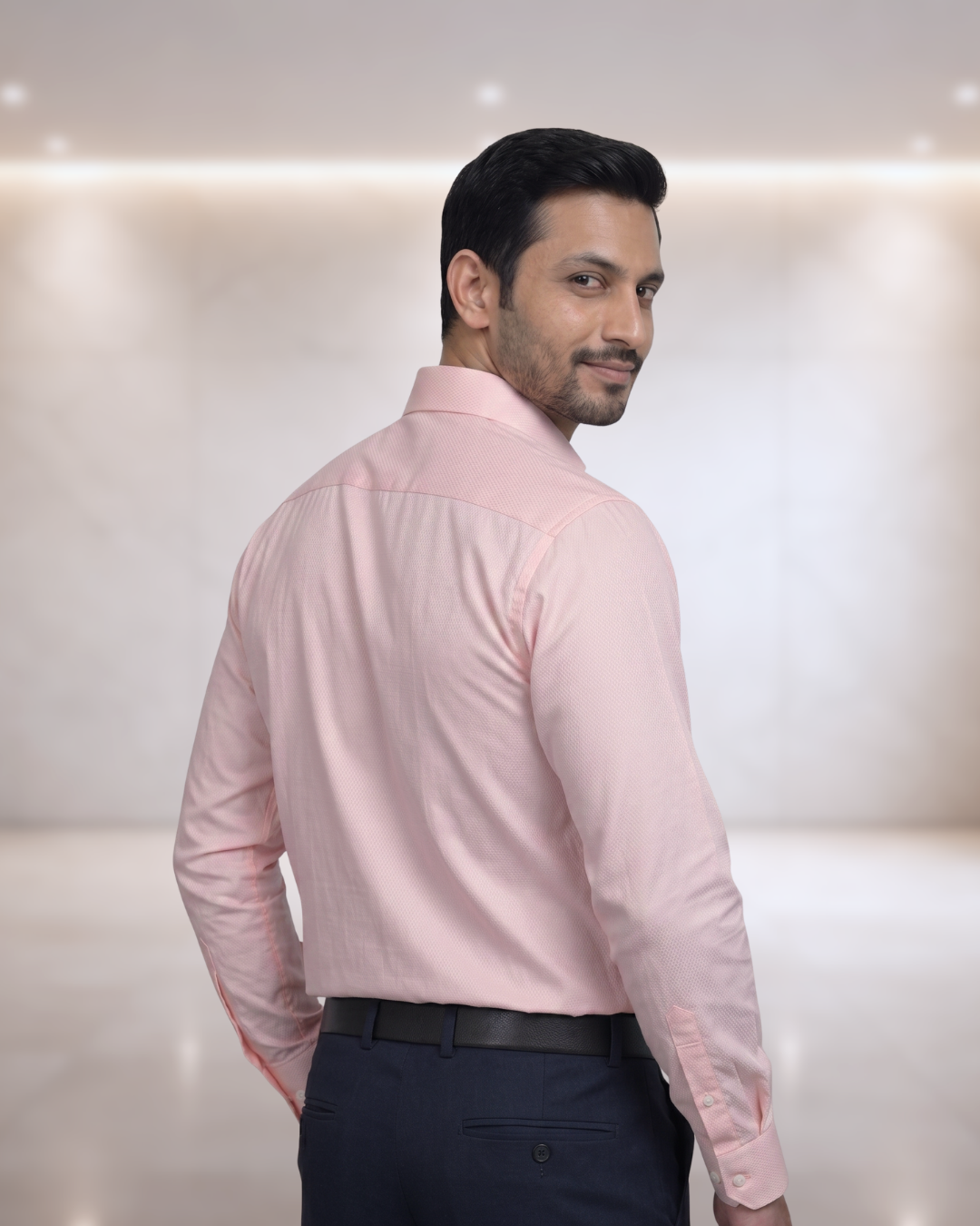 Mens Peach Rg 2758 Full Sleeves Shirt