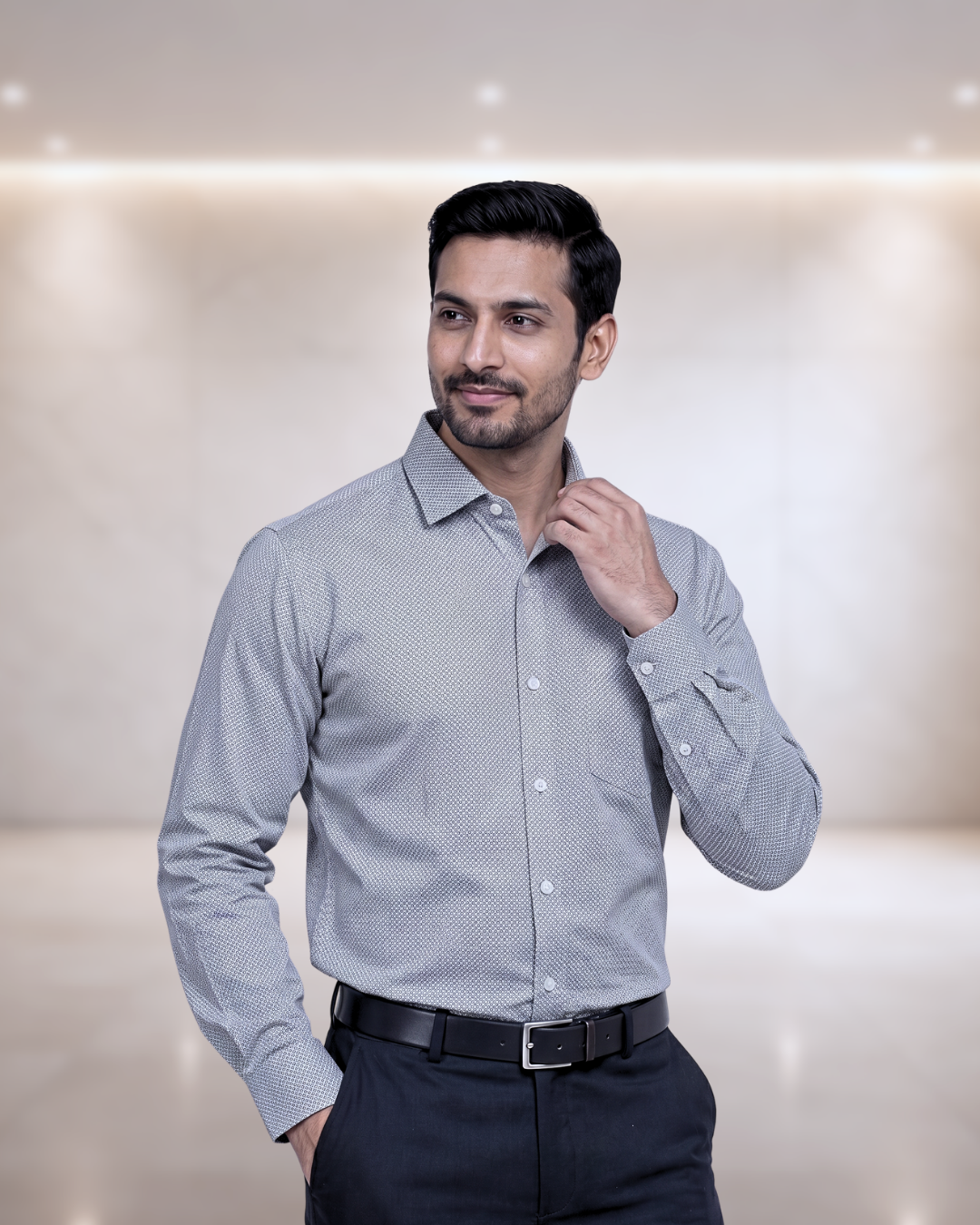 Mens Grey Rg 2934 Full Sleeves Shirt