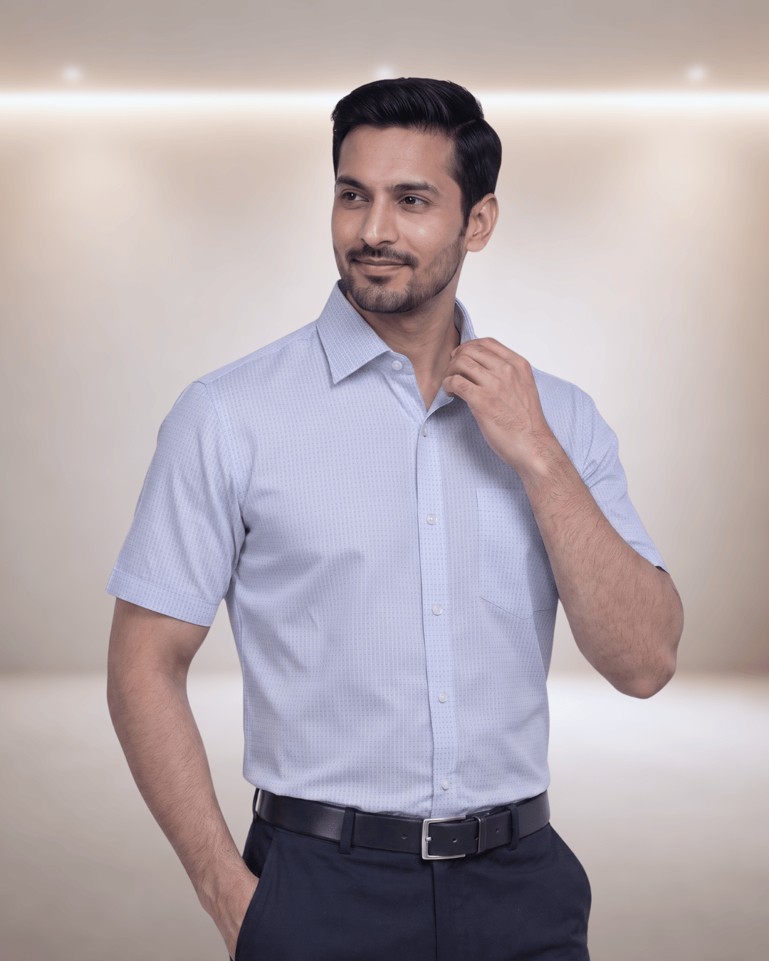 Rg 2939 Sky Blue Mens Half Sleeves Shirt
