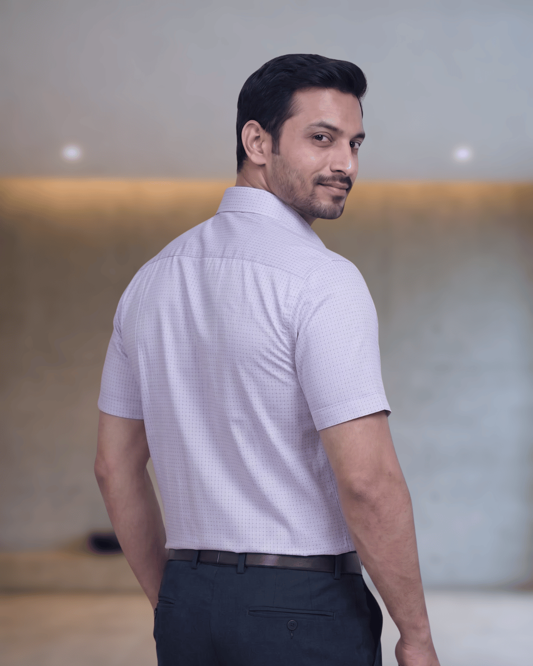 Rg 2940 Lilac Mens Half Sleeves Shirt