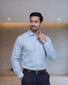 Mens Turq Blue Rg 2942 Full Sleeves Shirt