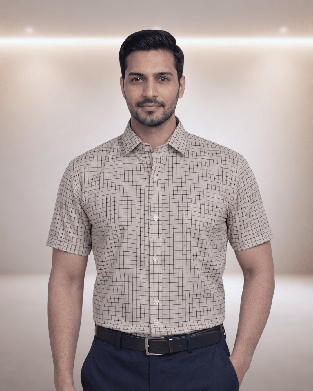 Rs 0038 Black Mens Half Sleeves Shirt