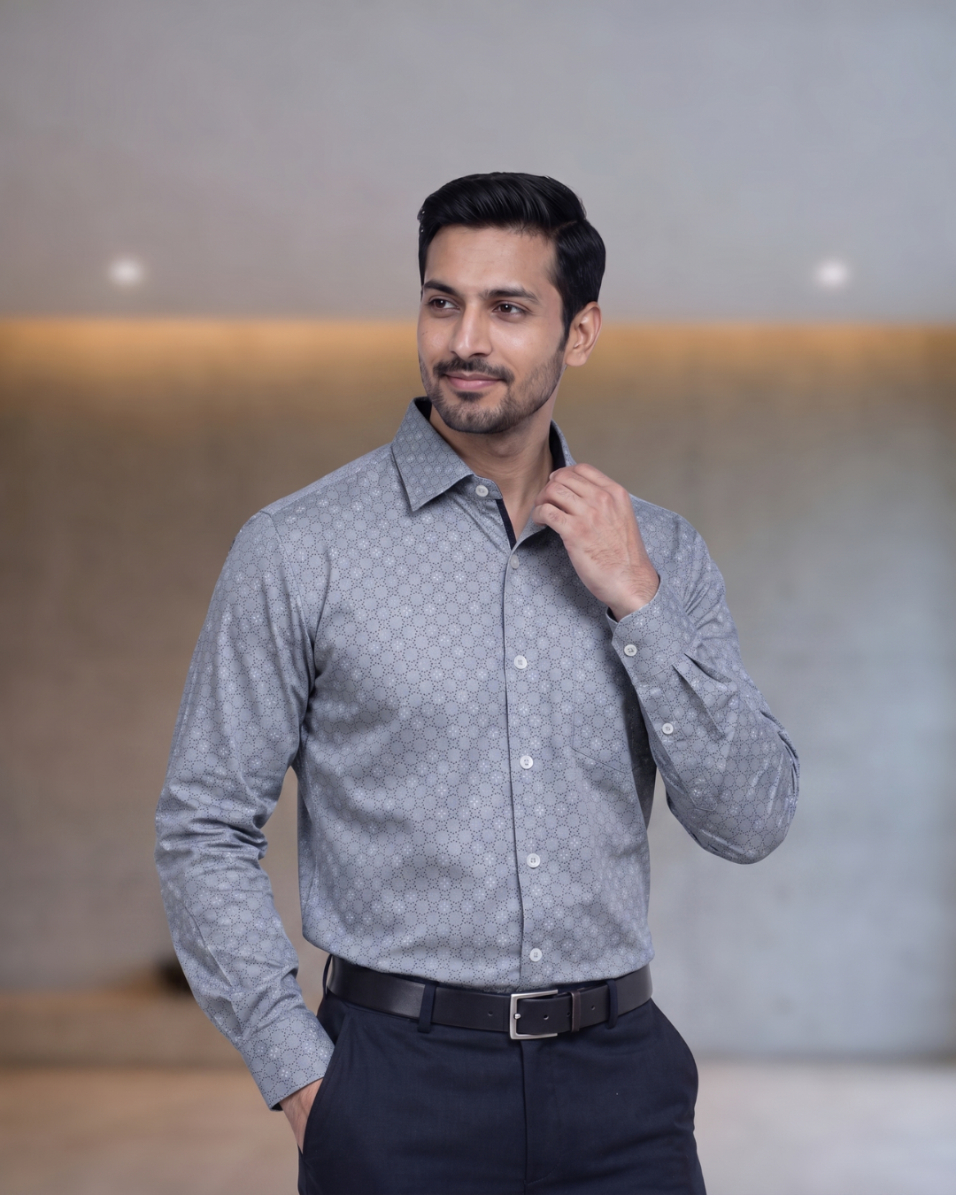 Mens Grey Rs 1240 Full Sleeves Shirt