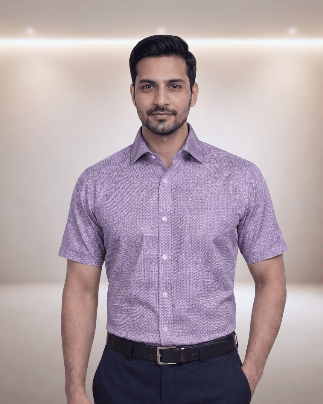 Rs 2988 Purple Mens Half Sleeves Shirt