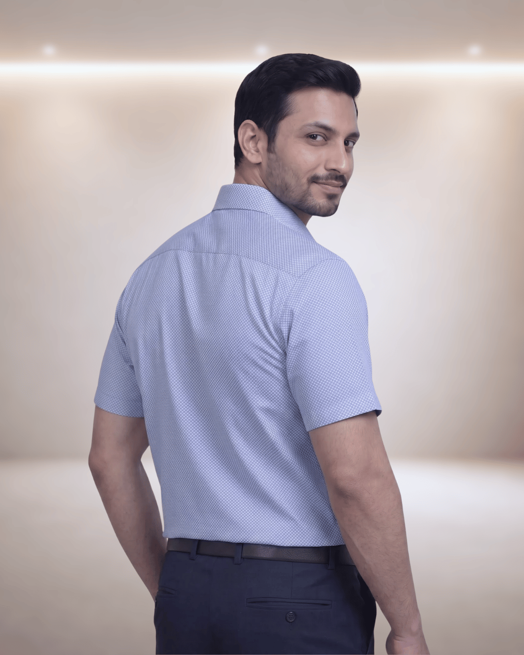Rs 3393 Blue Mens Half Sleeves Shirt