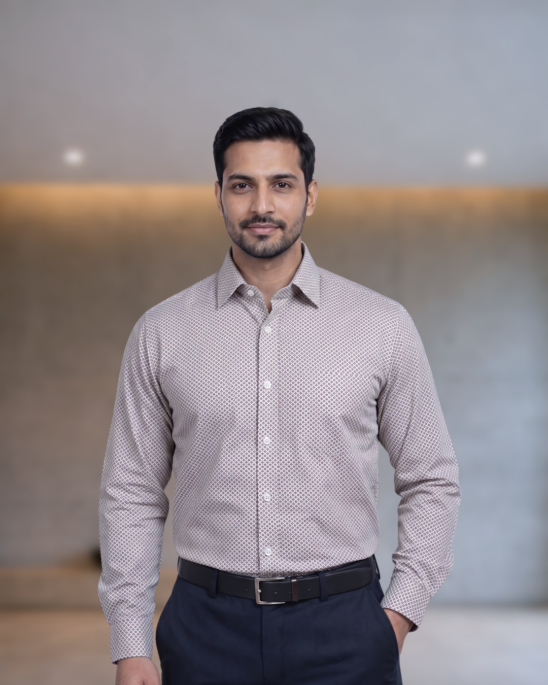Mens Orange Rs 3393 Full Sleeves Shirt