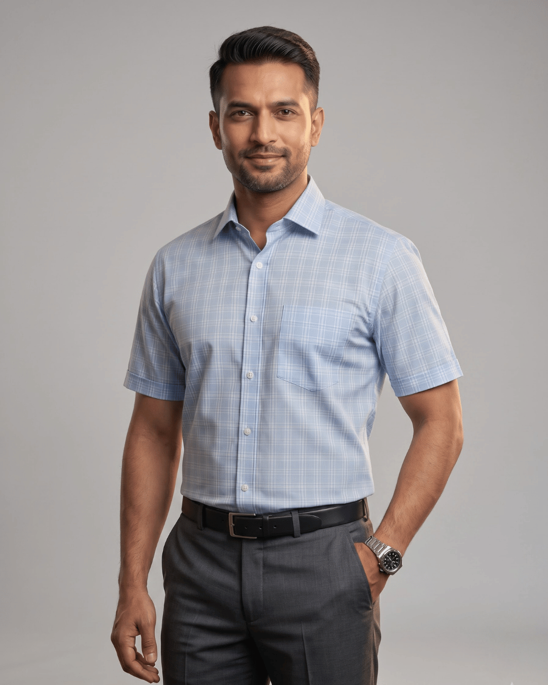 Rs 6173 Sky Blue Mens Half Sleeves Shirt