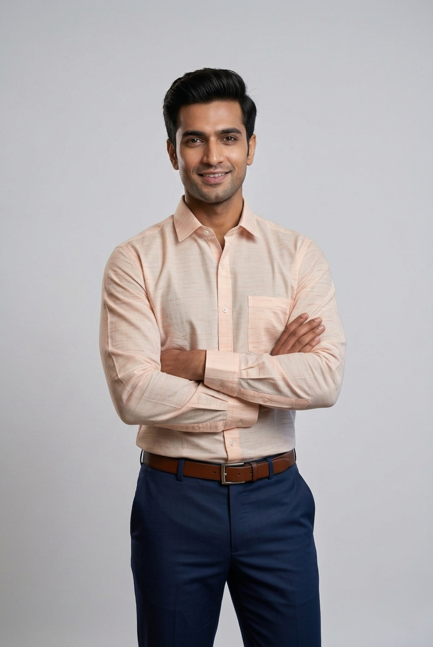 Mens Orange Rs 6189 Full Sleeves Shirt