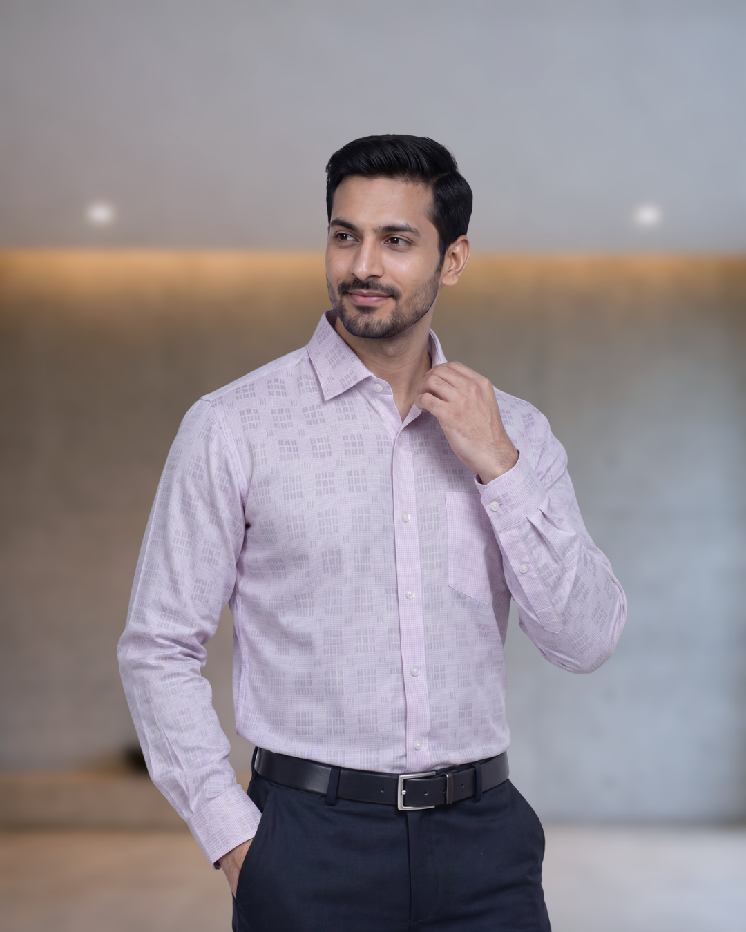 Mens Purple Rs 6448 Full Sleeves Shirt