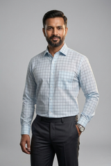 Mens Blue Rs 6500 Full Sleeves Shirt