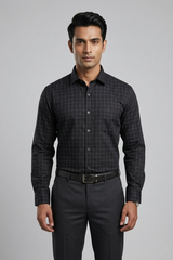 Mens Black Rs 6540 Full Sleeves Shirt