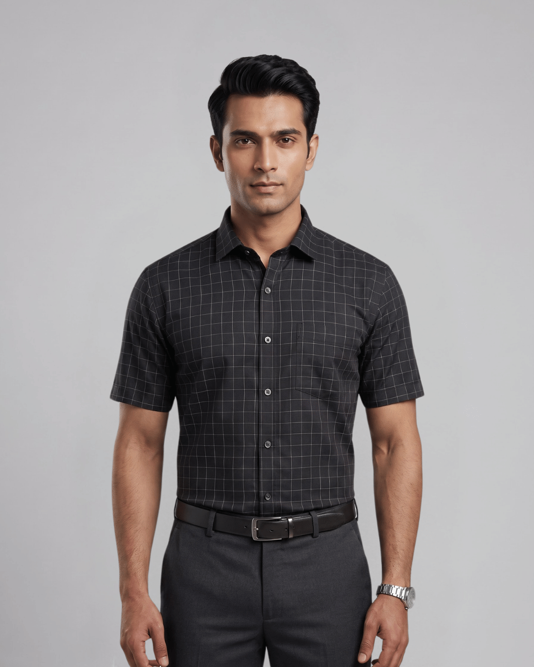 Rs 6540 Black Mens Half Sleeves Shirt
