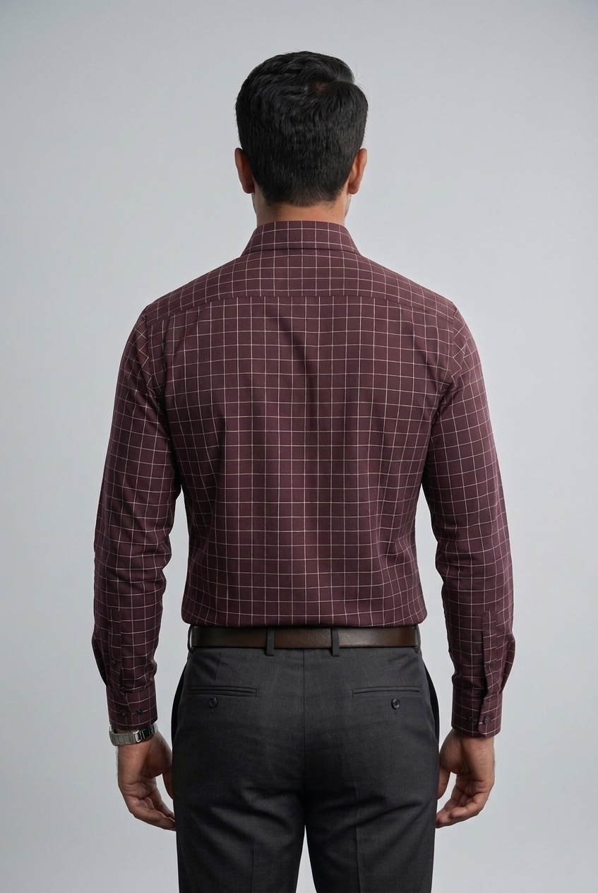 Mens Wine Rs 6540 Full Sleeves Shirt