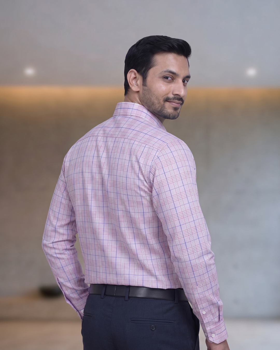Mens Pink Sak 35815 J Full Sleeves Shirt