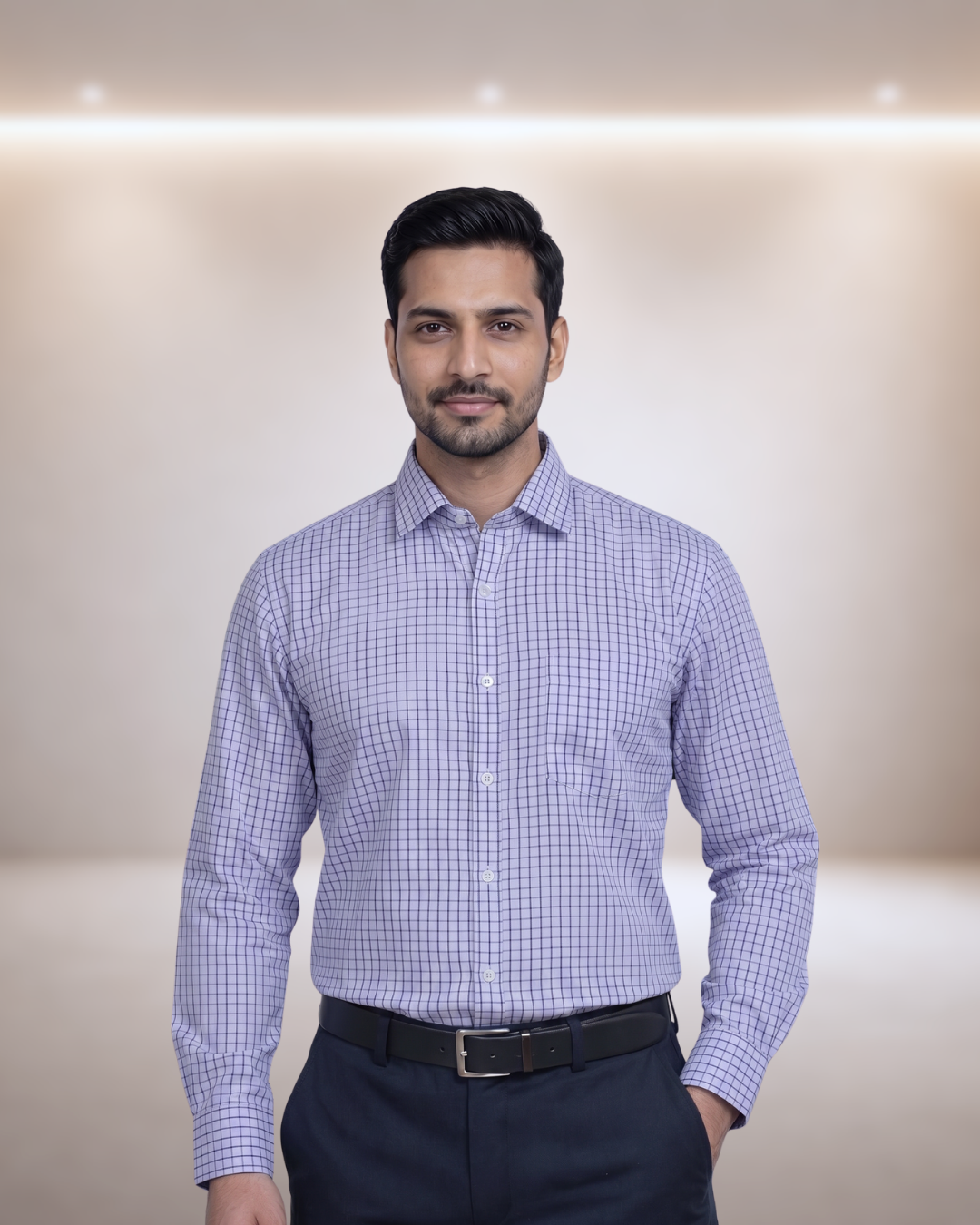 Mens Lilac-3 Sak 69016 Full Sleeves Shirt