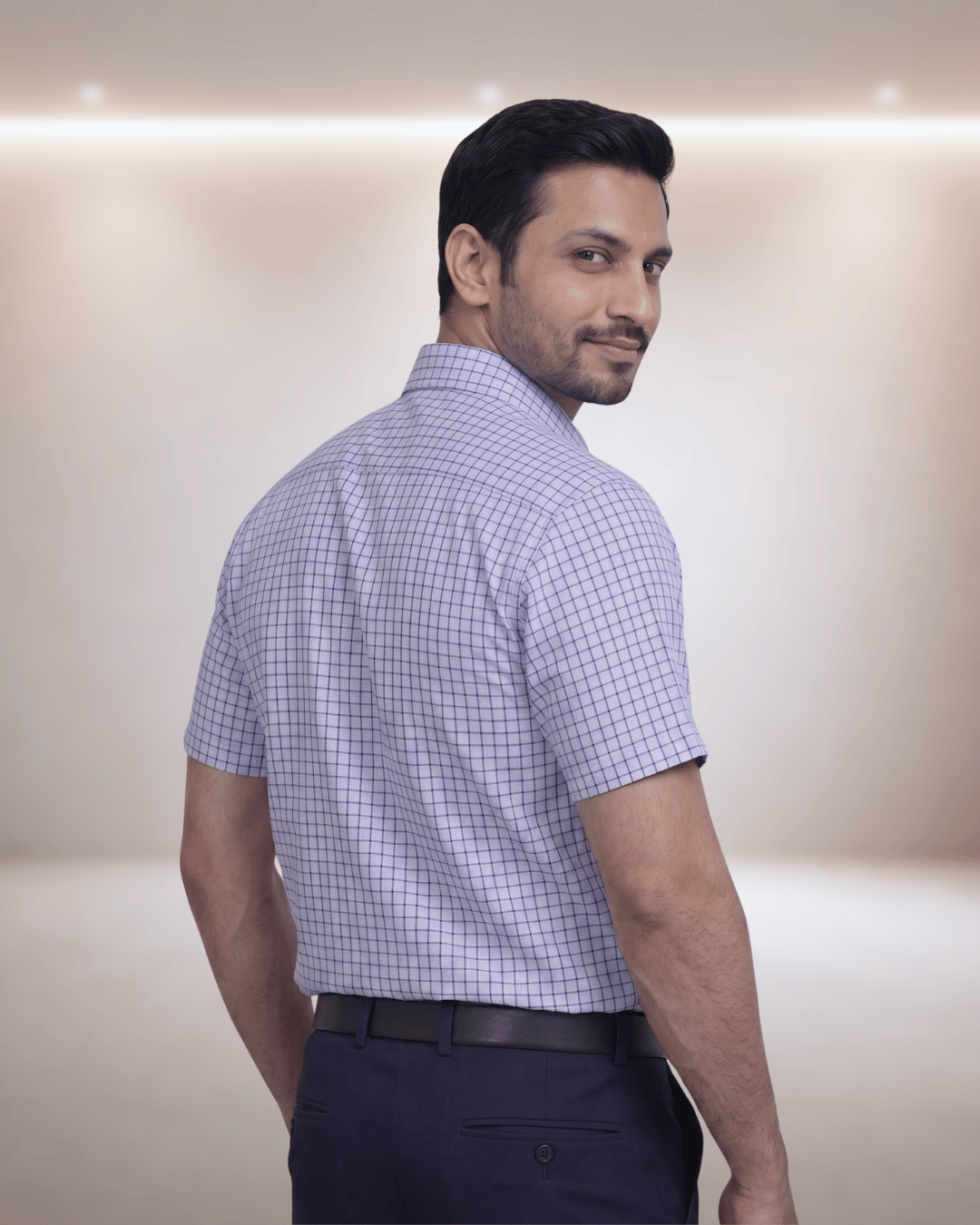 Sak 69016 Lilac Mens Half Sleeves Shirt