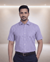 Sak 69016 Lilac Mens Half Sleeves Shirt