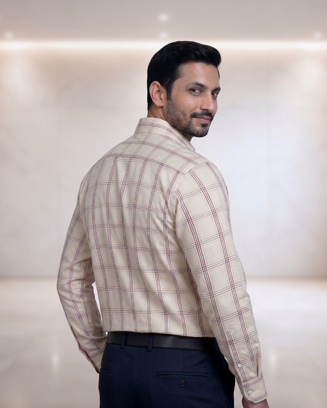 Mens Cream-2 SAK72014 D Full Sleeves Shirt