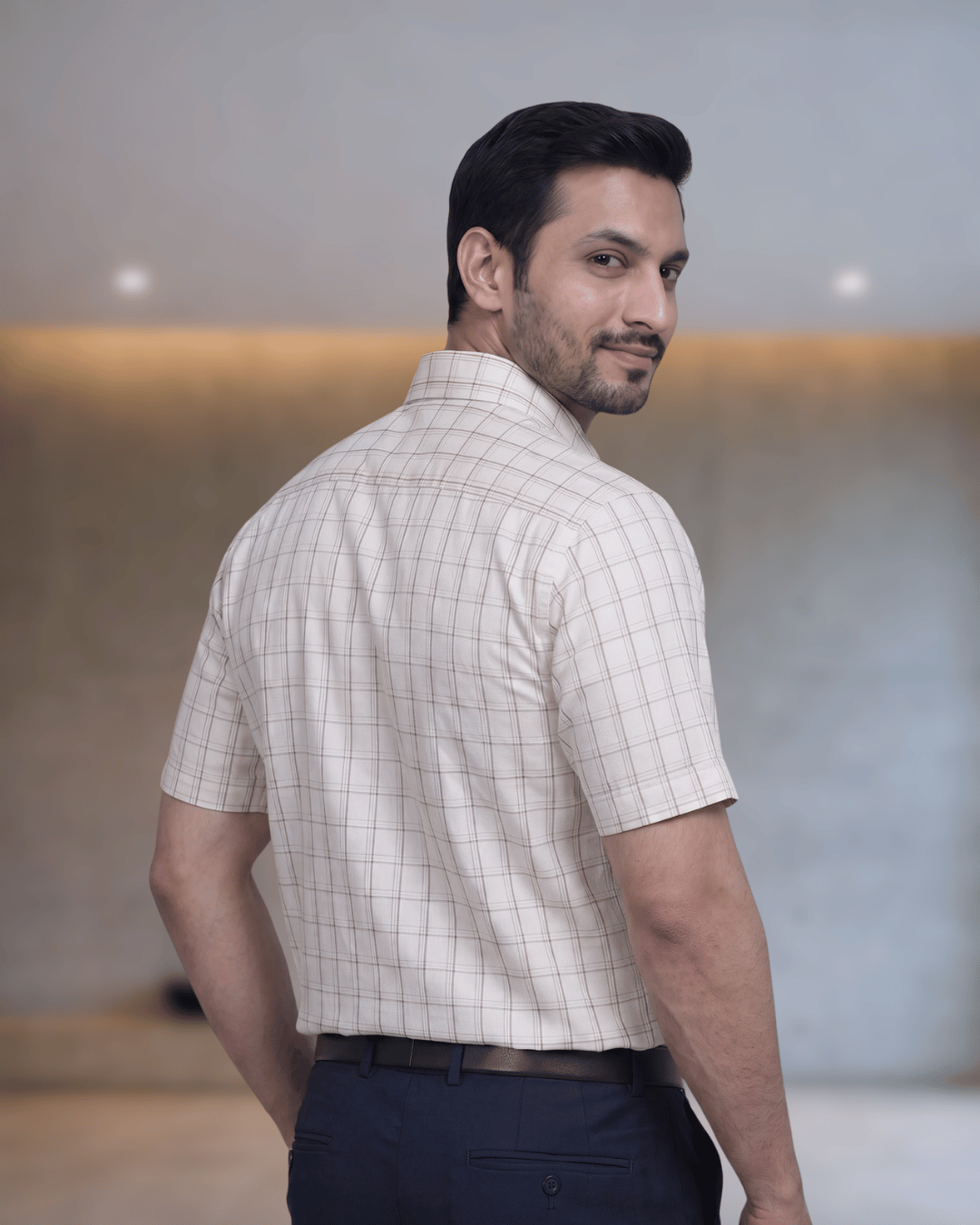 Sak 72032 D White Mens Half Sleeves Shirt