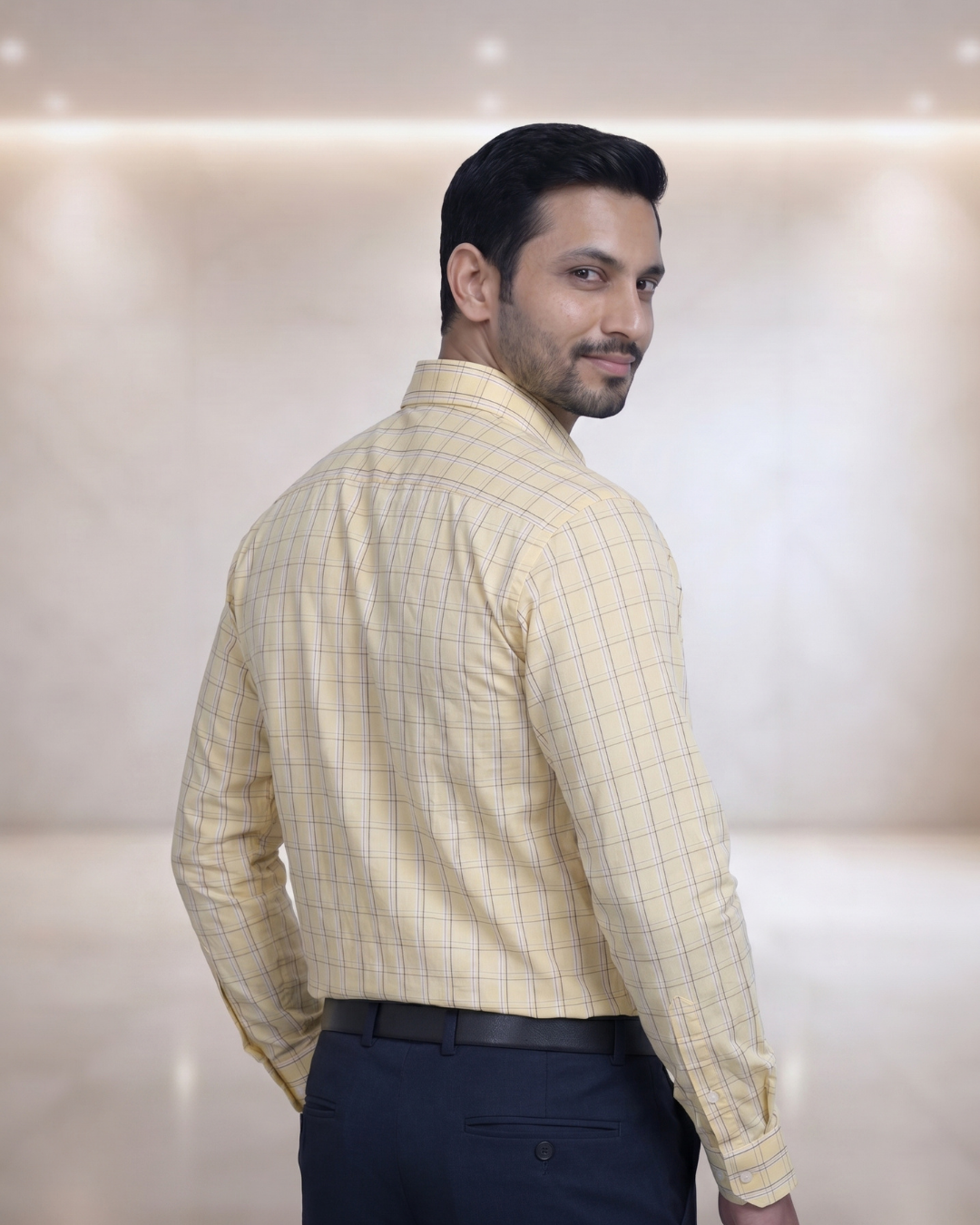 Mens Yellow-2 SAK72032 D Full Sleeves Shirt
