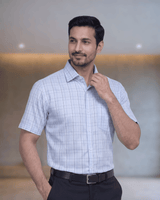 Sak 72048 D Sky Blue Mens Half Sleeves Shirt