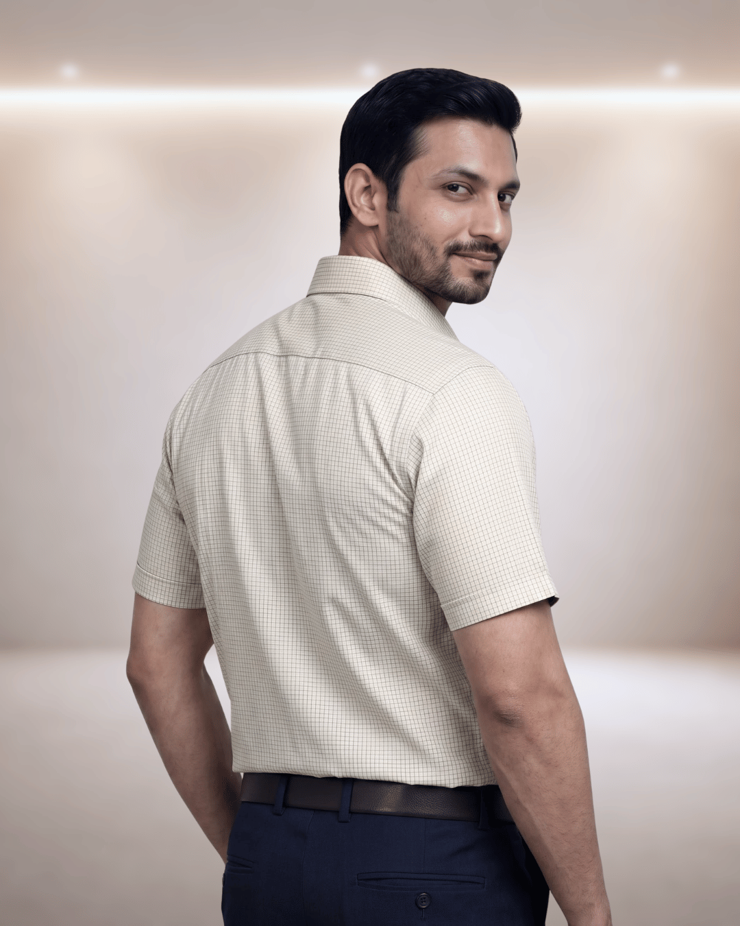 Sf 93082 C Yellow Mens Half Sleeves Shirt