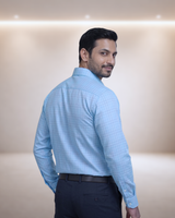 Mens Blue Sf 93084 M Full Sleeves Shirt
