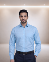 Mens Blue Sf 93084 M Full Sleeves Shirt