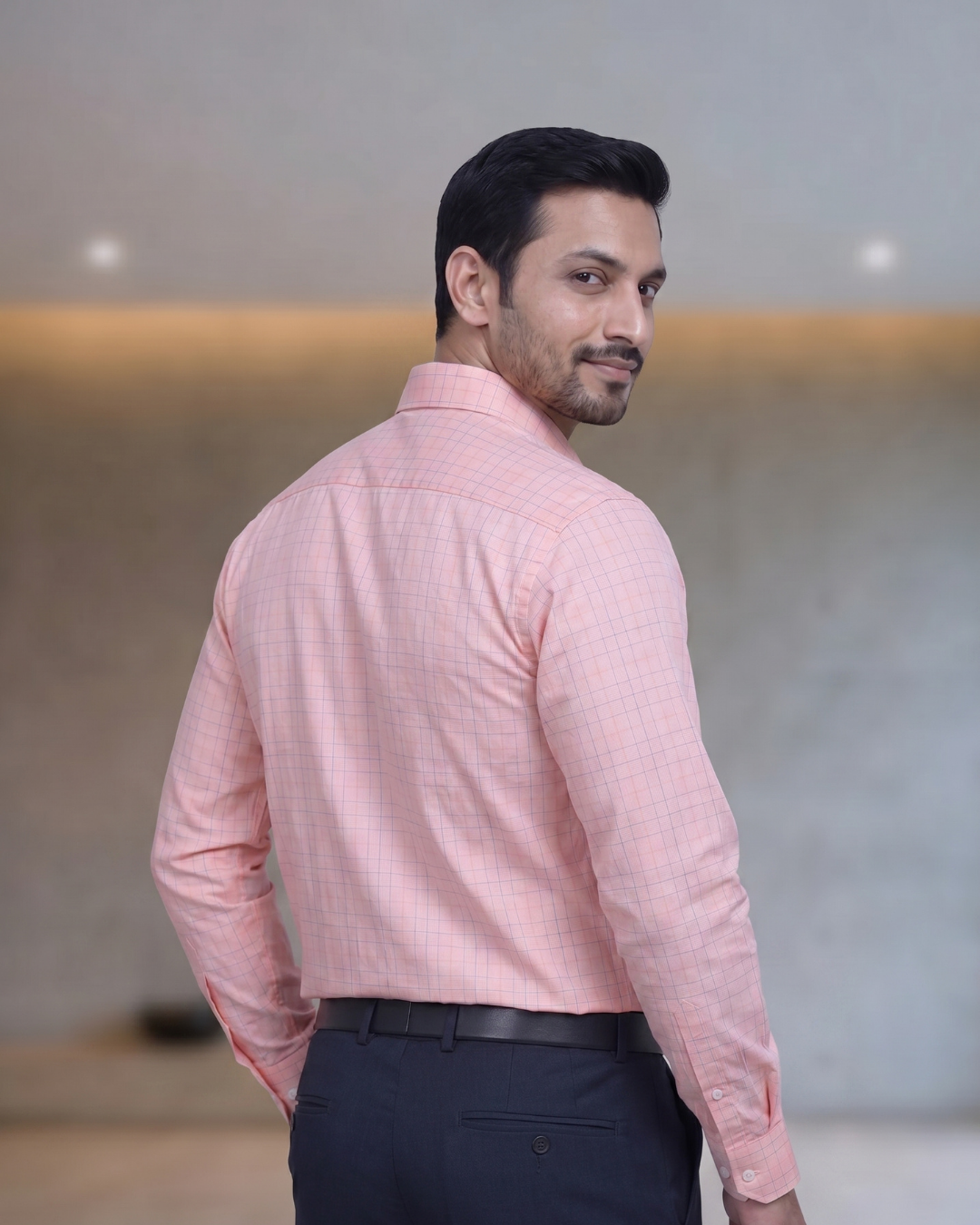 Mens Peach Sf 93084 M Full Sleeves Shirt
